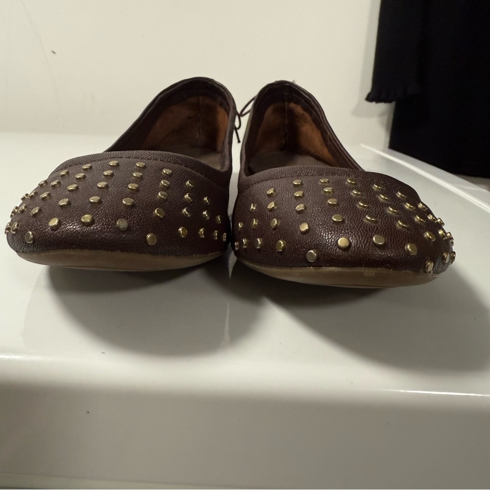 GAP Brown Studded Tie Back Ballet Style Flats - Picture 10 of 14